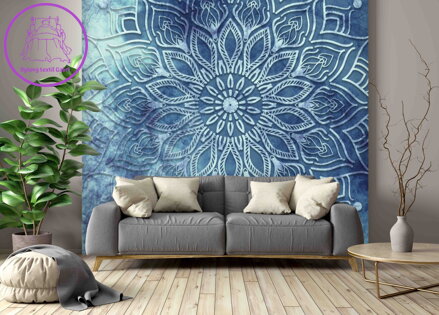 Tapeta na zeď Mandala modrá