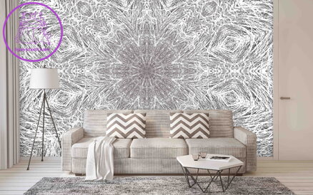 Tapeta Mandala šedá