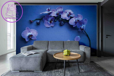 Tapeta Orchidej tmavá modrá