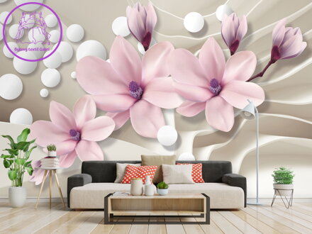 Tapeta Magnolie s 3D pozadím