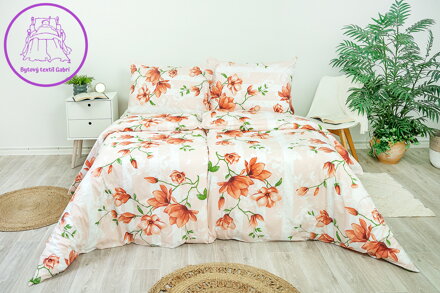 Povlak na polštář bavlněný Stanex lilie lososové (LS227), 40 x 40 cm, Knoflíkové