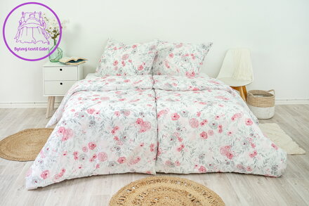 Ložní povlečení bavlněné Stanex Melisa (LS242), 140 x 220 + 90 x 70, Knoflíkové