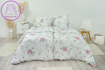 Ložní povlečení bavlněné Stanex Mia růžová (LS244), 140 x 220 + 90 x 70, Zip