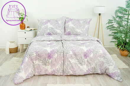 Ložní povlečení bavlněné Stanex Irina fialová (LS260), 140 x 220 + 90 x 70, Zip