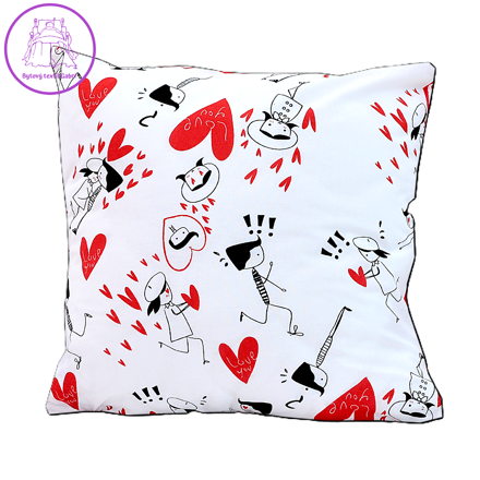 Povlak na polštář bavlněný Stanex love (LS162), 40 x 40 cm, Knoflíkové