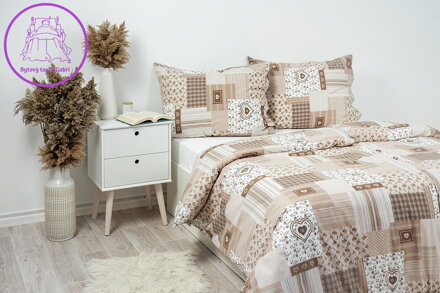 Povlak na polštář bavlněný Stanex pečvork béžový (LS297), 40 x 40 cm, Knoflíkové