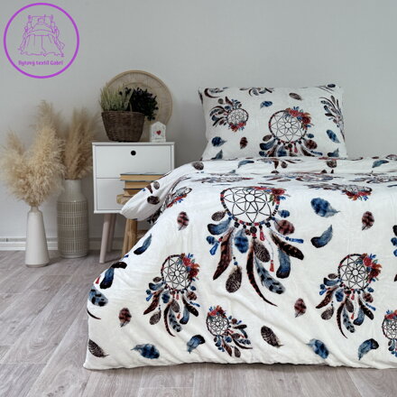 Ložní povlečení mikroflanel Dream Catcher, 140 x 200 + 90 x 70, Zip