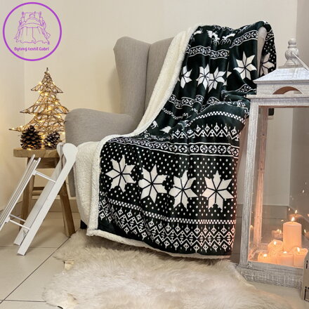 Beránková deka Winter zelený, 150 x 200