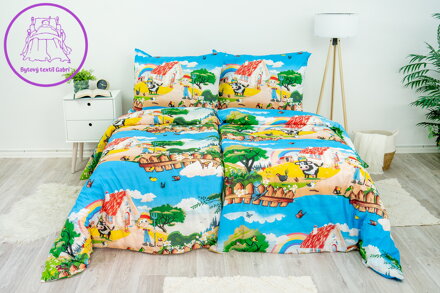 Dětské ložní povlečení bavlněné Stanex farma (LS335), 140 x 200 + 90 x 70, knoflíkové