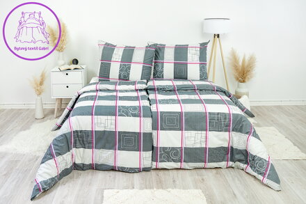 Ložní povlečení bavlněné Stanex obdélník šedý (LS21), 140 x 200 + 90 x 70, Knoflíkové