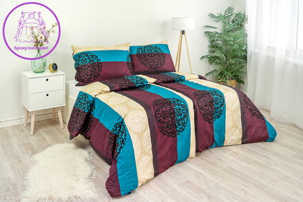 Ložní povlečení bavlněný satén Stanex Alexandra (LS125), 140 x 200 + 90 x 70, Knoflíkové