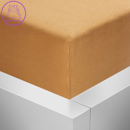 Jersey napínací prostěradlo Stanex - béžové, 140 x 200