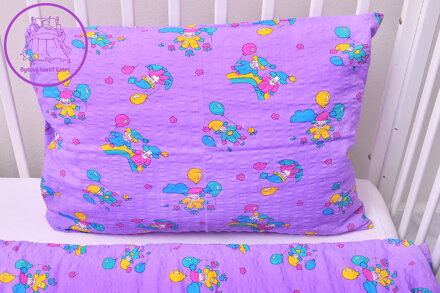 Dětské ložní povlečení krepové Stanex balónky fialové (LS309), 135 x 90 + 40 x 60, knoflíkové