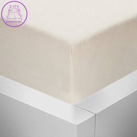 Jersey napínací prostěradlo Stanex - smetanové, 160 x 200