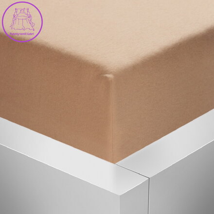 Jersey napínací prostěradlo Stanex - šedohnědé (cappuccino), 90 x 200