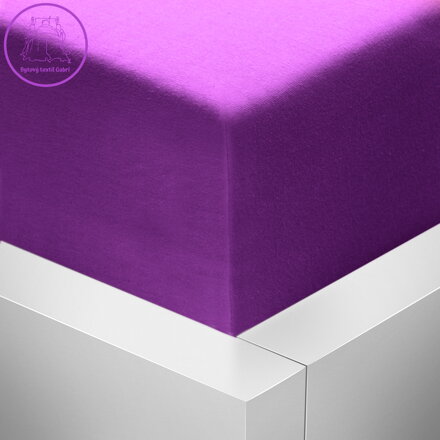 Jersey napínací prostěradlo s lycrou Stanex - fialové, 200 x 220