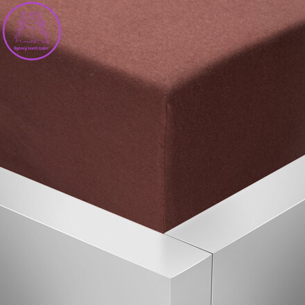 Jersey napínací prostěradlo s lycrou Stanex - čokoládové, 200 x 220