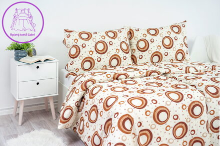 Povlak na polštář bavlněný Stanex kola hnědá (LS12), 40 x 40 cm, Knoflíkové