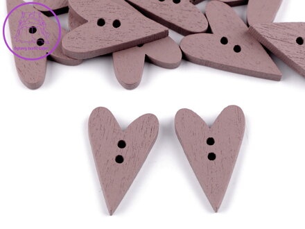 Dřevěný dekorační knoflík srdce