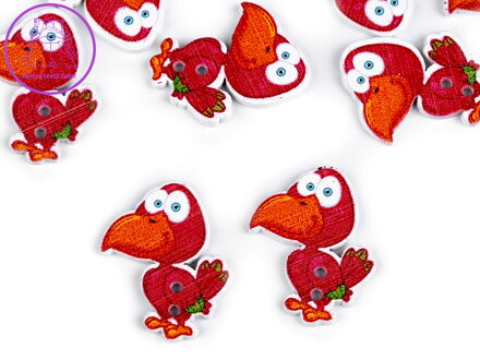 Dřevěný dekorační knoflík opice, dinosaurus, ptáček Dřevěný dekorační knoflík opice, dinosaurus, ptáček
