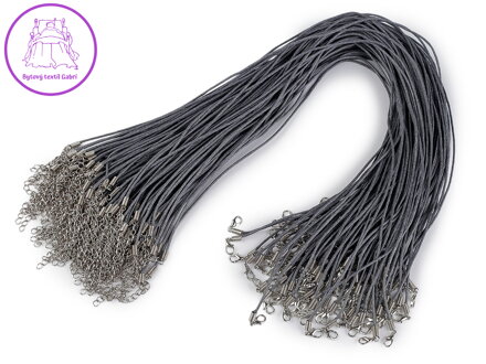 Voskovaná šňůrka s karabinkou délka 45 cm