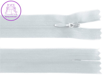 Spirálový zip skrytý šíře 3 mm délka 40 cm dederon