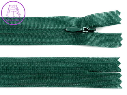 Spirálový zip skrytý šíře 3 mm délka 40 cm dederon