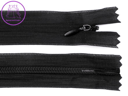 Spirálový zip skrytý šíře 3 mm délka 65 cm dederon