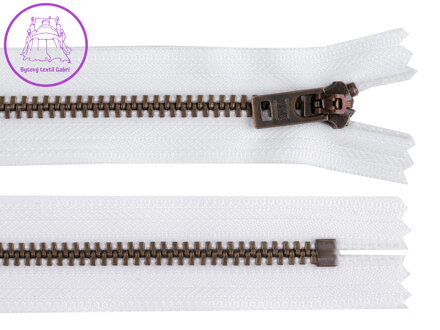 Kovový zip YKK No 5 délka 18 cm staromosazný (jeansový)