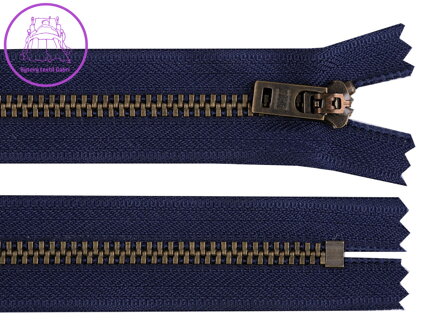 Kovový zip YKK No 5 délka 18 cm staromosazný (jeansový)