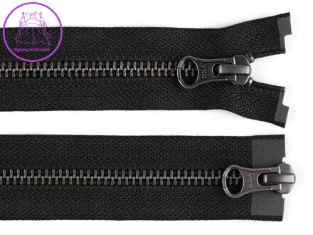 Zip kovový YKK No 5 dělitelný 2 jezdce / dvoucestný 60 cm na kožené bundy