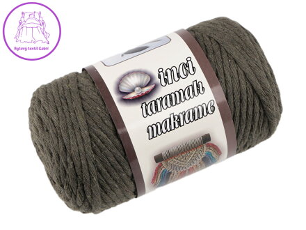 Recyklovaná bavlněná příze macrame Ø5 mm