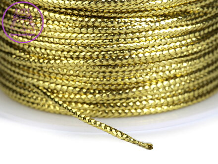 Šňůrka s lurexem Ø2 mm kulatá, vánoční