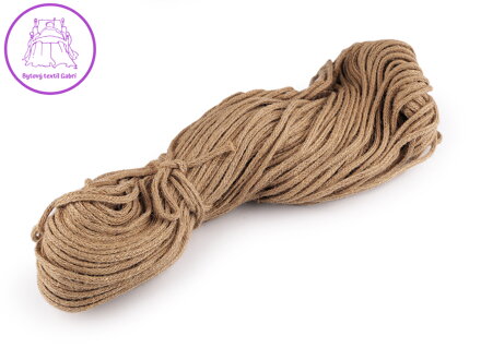 Šnůra jutová pletená Ø6 mm