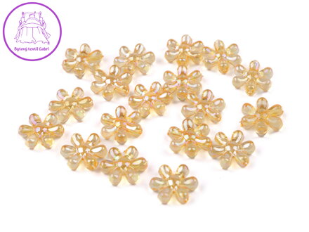 Plastové korálky s AB efektem květ Ø17 mm