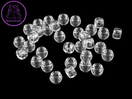 Plastové korálky s velkým průvlekem / plavkové 9x6 mm