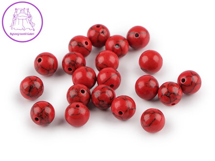Tyrkys červený syntetický, minerální korálky Ø8 mm