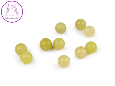 Jadeit citronový syntetický, minerální korálky Ø8 mm