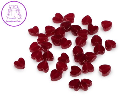 Minerální a skleněné korálky srdce Ø6 mm