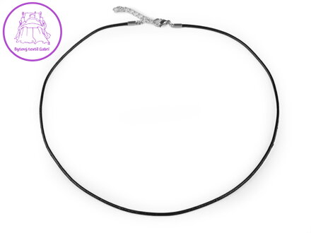 Kožená šňůrka s karabinkou z nerezové oceli délka 46 cm