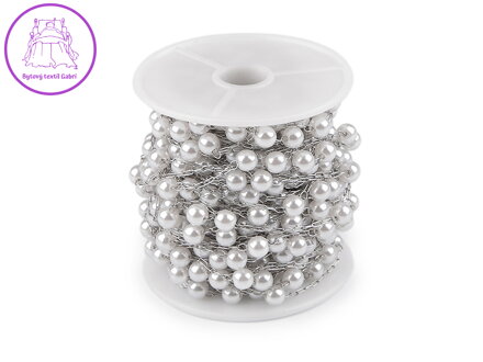 Řetízek z nerezové oceli perly Ø4 a 6 mm metráž