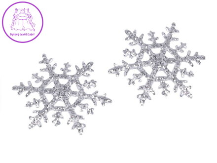 Nažehlovačka vločka s glitry Ø4 cm