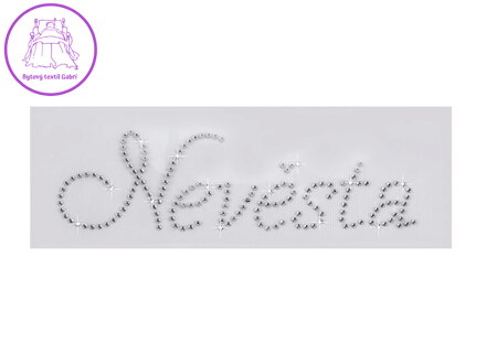 Hot-fix nažehlovací kamínková aplikace na textil Nevěsta