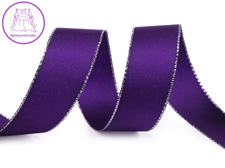 Stuha taftová šíře 25 mm s lurexem