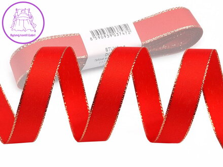 Stuha taftová s lurexem šíře 15 mm