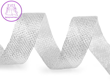 Dekorační stuha s lurexem šíře 20 mm síťovaná