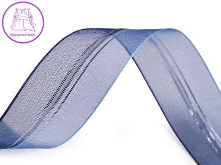 Organzová stuha s lurexem šíře 40 mm