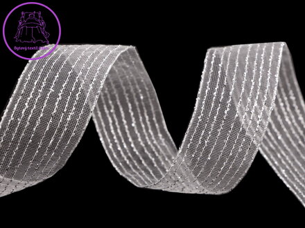 Stuha s lurexem šíře 25 mm