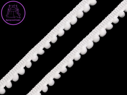 Prýmek šíře 11 mm s bambulkami Ø5 mm