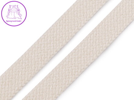 Bavlněná šňůra plochá / dutinka šíře 18 mm